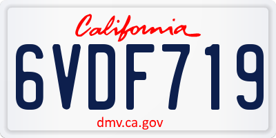 CA license plate 6VDF719