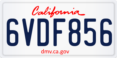 CA license plate 6VDF856