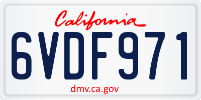 CA license plate 6VDF971