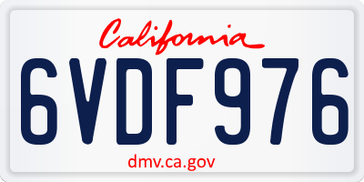 CA license plate 6VDF976