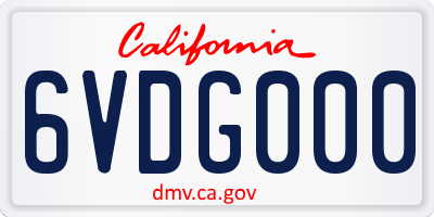 CA license plate 6VDG000