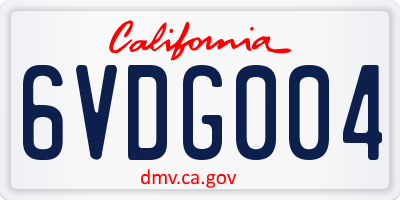CA license plate 6VDG004