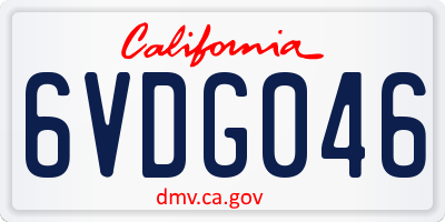 CA license plate 6VDG046