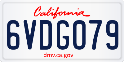 CA license plate 6VDG079