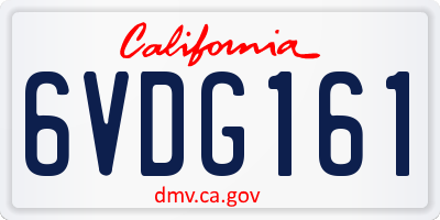 CA license plate 6VDG161