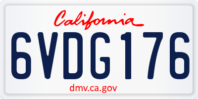 CA license plate 6VDG176