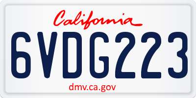 CA license plate 6VDG223