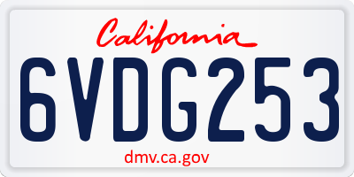 CA license plate 6VDG253