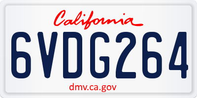 CA license plate 6VDG264