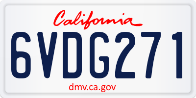 CA license plate 6VDG271