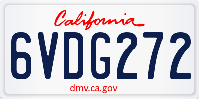 CA license plate 6VDG272