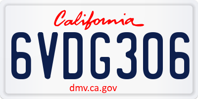 CA license plate 6VDG306