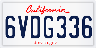 CA license plate 6VDG336