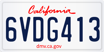 CA license plate 6VDG413