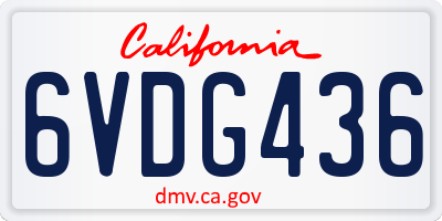 CA license plate 6VDG436