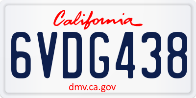 CA license plate 6VDG438