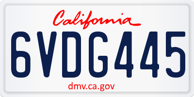CA license plate 6VDG445