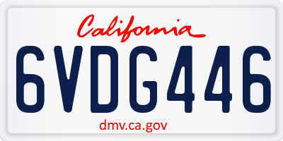 CA license plate 6VDG446