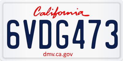 CA license plate 6VDG473