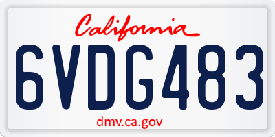 CA license plate 6VDG483