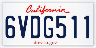CA license plate 6VDG511