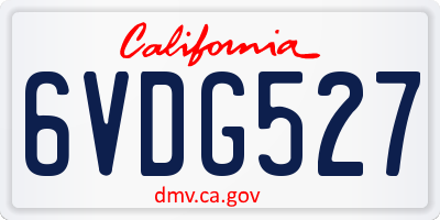 CA license plate 6VDG527