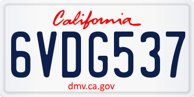 CA license plate 6VDG537