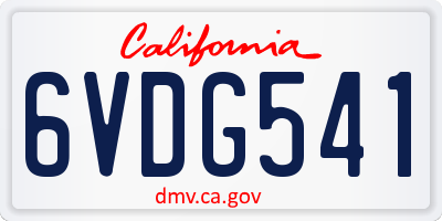 CA license plate 6VDG541
