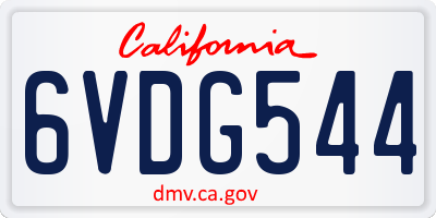 CA license plate 6VDG544