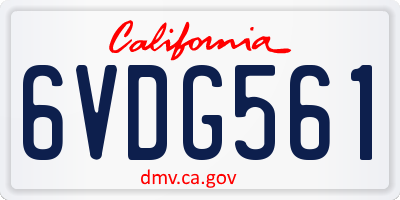 CA license plate 6VDG561