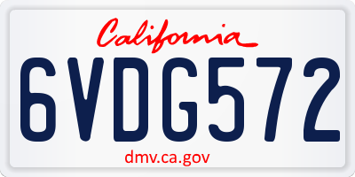 CA license plate 6VDG572
