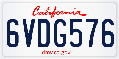 CA license plate 6VDG576