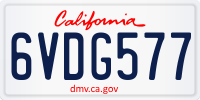 CA license plate 6VDG577