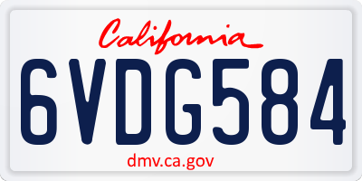 CA license plate 6VDG584
