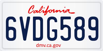 CA license plate 6VDG589