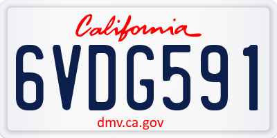 CA license plate 6VDG591