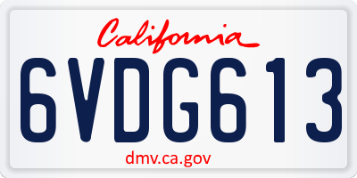CA license plate 6VDG613