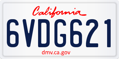 CA license plate 6VDG621