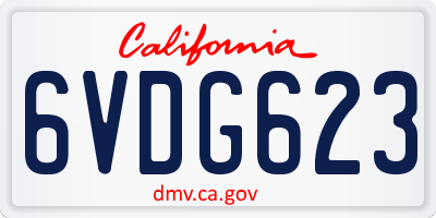 CA license plate 6VDG623