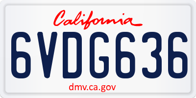 CA license plate 6VDG636