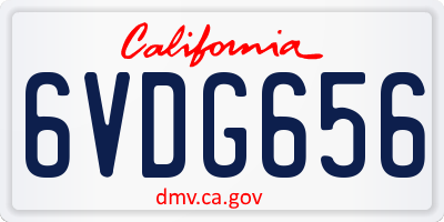 CA license plate 6VDG656