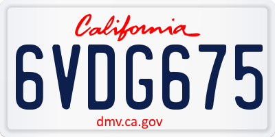 CA license plate 6VDG675