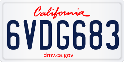 CA license plate 6VDG683