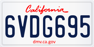 CA license plate 6VDG695