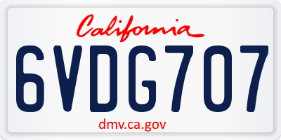 CA license plate 6VDG707