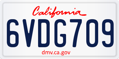CA license plate 6VDG709