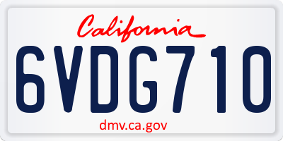 CA license plate 6VDG710