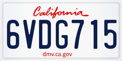 CA license plate 6VDG715