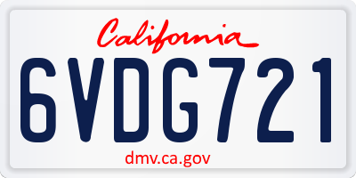 CA license plate 6VDG721