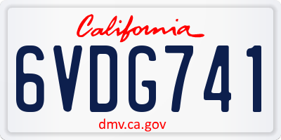 CA license plate 6VDG741